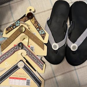 Lindsay Phillips Switch Flops flip flops size 8 with five different strap sets